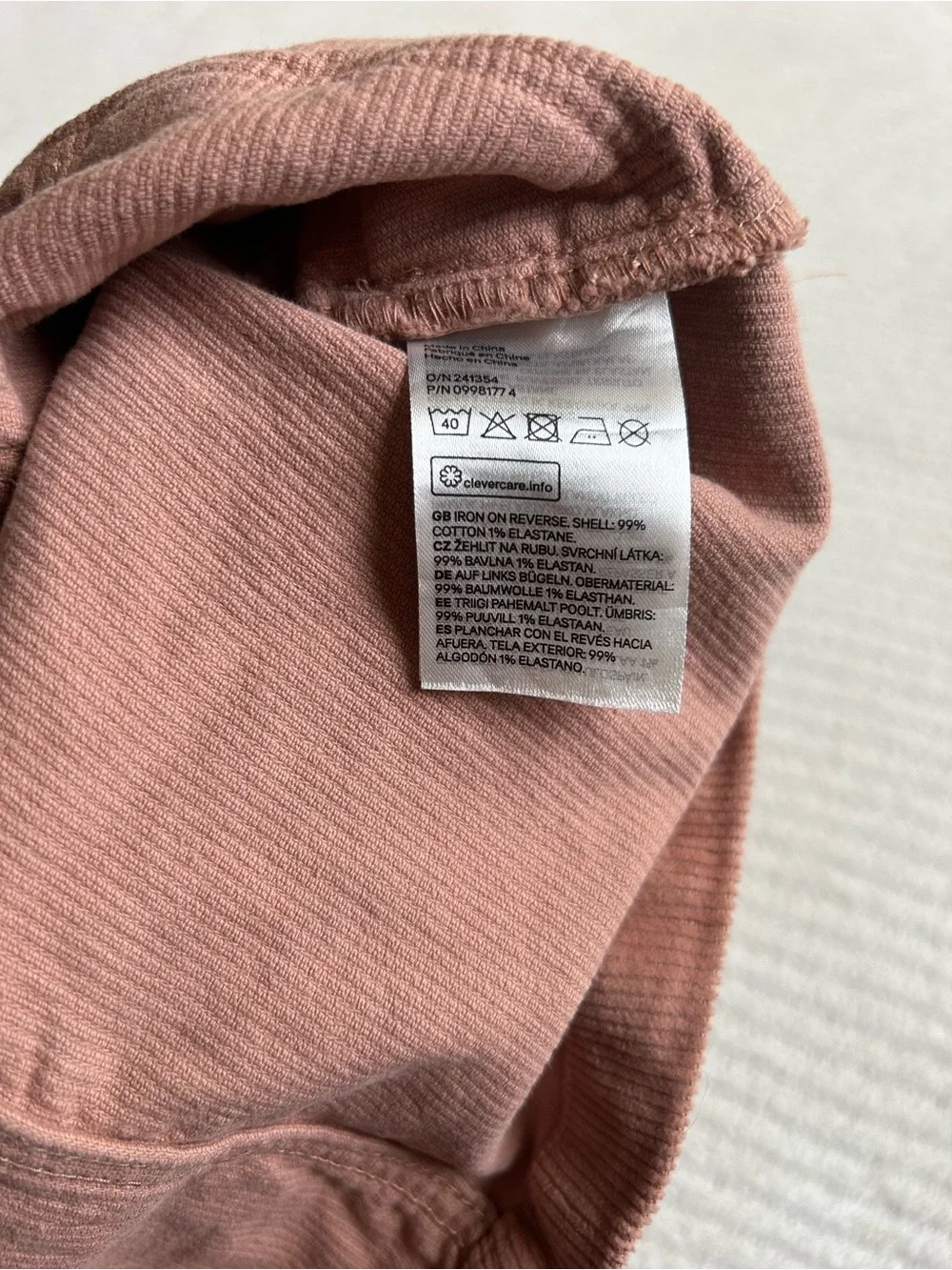H&M Rust Brown Corduroy Pinafore Overall Dress